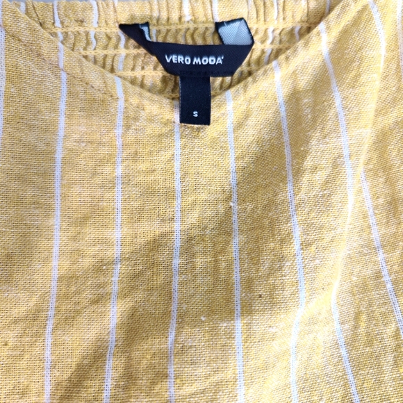Vero Moda Yellow Striped Strappy Midi Dress - Picture 6 of 9